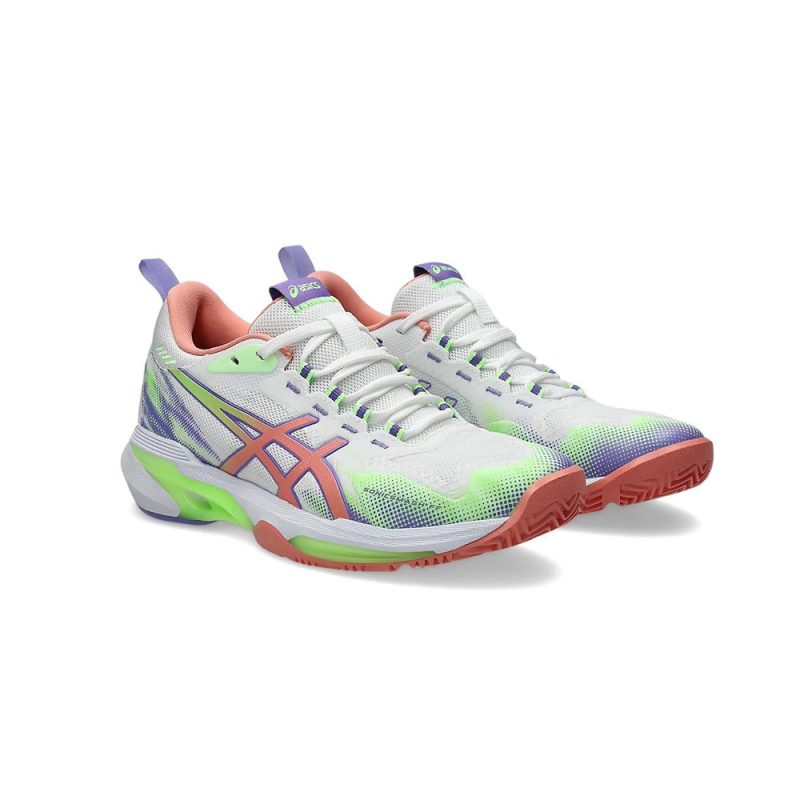 Giày Asics Sonic Smash FF NU – Trắng phối Hồng Cam Neon Tím | Thời trang & Thể thao Đỉnh Cao