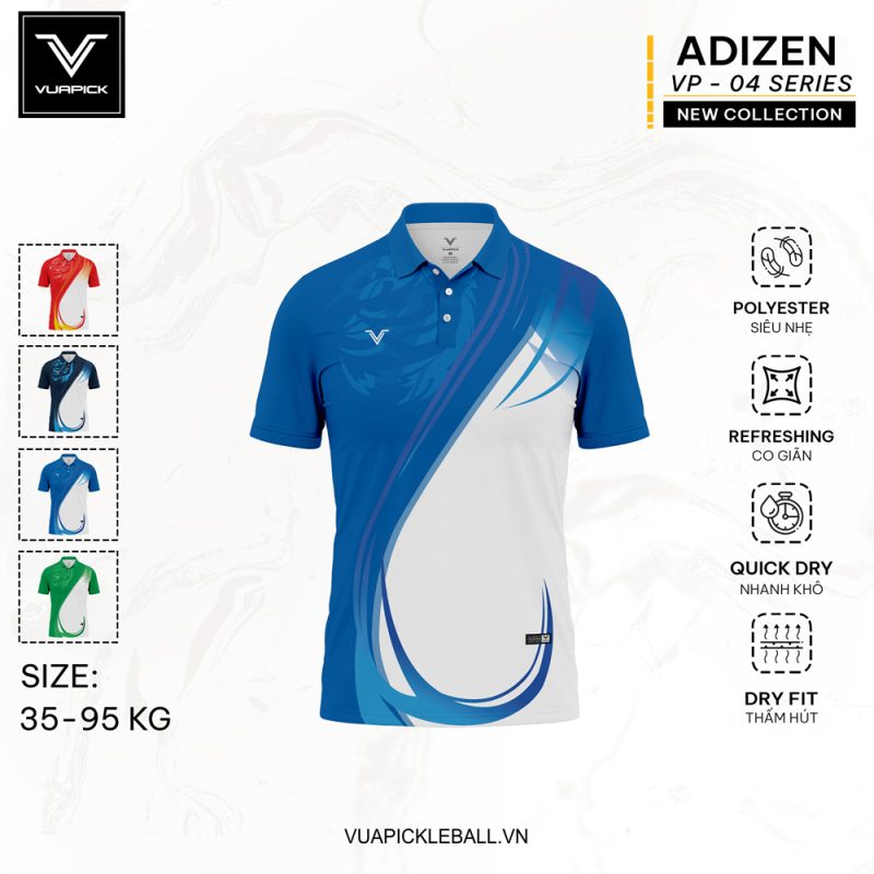 Áo Pickleball VUAPICK-04 Xanh Bích Năng Động – Công nghệ Quick Dry, Dry Fit, Đa Dạng Màu Sắc