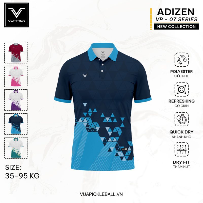 Áo Pickleball VUAPICK 07 Xanh Đậm – Năng Động và Thời Thượng