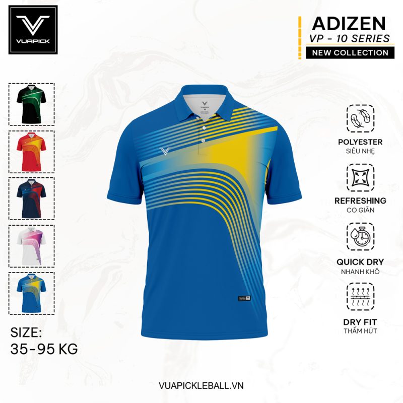 Áo Pickleball VUAPICK 10 Xanh Bích Năng Động